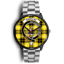 Load image into Gallery viewer, Barclay Dress Modern Clans ,Black Metal Link watch, leather steel watch, tartan watch, tartan watches, clan watch, scotland watch, merry christmas, cyber Monday, halloween, black Friday