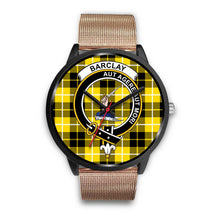 Load image into Gallery viewer, Barclay Dress Modern Clans ,Brown Leather watch, leather steel watch, tartan watch, tartan watches, clan watch, scotland watch, merry christmas, cyber Monday, halloween, black Friday