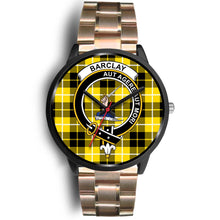 Load image into Gallery viewer, Barclay Dress Modern Clans ,Black Leather watch, leather steel watch, tartan watch, tartan watches, clan watch, scotland watch, merry christmas, cyber Monday, halloween, black Friday