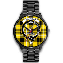 Load image into Gallery viewer, Barclay Dress Modern Clans ,Black Metal Link watch, leather steel watch, tartan watch, tartan watches, clan watch, scotland watch, merry christmas, cyber Monday, halloween, black Friday
