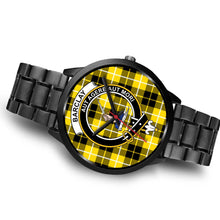 Load image into Gallery viewer, Barclay Dress Modern Clans ,Brown Leather watch, leather steel watch, tartan watch, tartan watches, clan watch, scotland watch, merry christmas, cyber Monday, halloween, black Friday