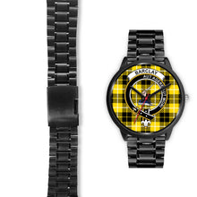 Load image into Gallery viewer, Barclay Dress Modern Clans ,Black Leather watch, leather steel watch, tartan watch, tartan watches, clan watch, scotland watch, merry christmas, cyber Monday, halloween, black Friday