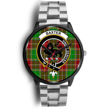 Load image into Gallery viewer, Baxter Modern Clans ,Black Metal Link watch, leather steel watch, tartan watch, tartan watches, clan watch, scotland watch, merry christmas, cyber Monday, halloween, black Friday