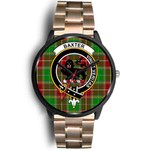 Load image into Gallery viewer, Baxter Modern Clans ,Black Leather watch, leather steel watch, tartan watch, tartan watches, clan watch, scotland watch, merry christmas, cyber Monday, halloween, black Friday