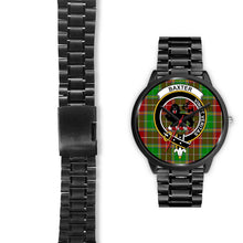 Load image into Gallery viewer, Baxter Modern Clans ,Black Leather watch, leather steel watch, tartan watch, tartan watches, clan watch, scotland watch, merry christmas, cyber Monday, halloween, black Friday