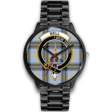 Load image into Gallery viewer, Bell of the Borders Clans ,Black Metal Link watch, leather steel watch, tartan watch, tartan watches, clan watch, scotland watch, merry christmas, cyber Monday, halloween, black Friday