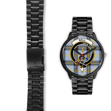 Load image into Gallery viewer, Bell of the Borders Clans ,Black Leather watch, leather steel watch, tartan watch, tartan watches, clan watch, scotland watch, merry christmas, cyber Monday, halloween, black Friday