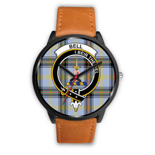 Load image into Gallery viewer, Bell of the Borders Clans ,Pink Leather watch, leather steel watch, tartan watch, tartan watches, clan watch, scotland watch, merry christmas, cyber Monday, halloween, black Friday