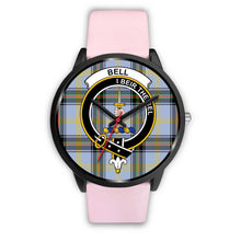 Load image into Gallery viewer, Bell of the Borders Clans ,Silver Metal Link watch, leather steel watch, tartan watch, tartan watches, clan watch, scotland watch, merry christmas, cyber Monday, halloween, black Friday