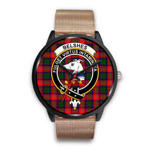 Load image into Gallery viewer, Belshes Tartan Clans ,Brown Leather watch, leather steel watch, tartan watch, tartan watches, clan watch, scotland watch, merry christmas, cyber Monday, halloween, black Friday