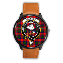 Load image into Gallery viewer, Belshes Tartan Clans ,Pink Leather watch, leather steel watch, tartan watch, tartan watches, clan watch, scotland watch, merry christmas, cyber Monday, halloween, black Friday