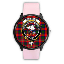 Load image into Gallery viewer, Belshes Tartan Clans ,Silver Metal Link watch, leather steel watch, tartan watch, tartan watches, clan watch, scotland watch, merry christmas, cyber Monday, halloween, black Friday