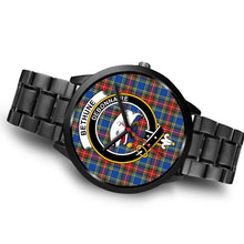 Load image into Gallery viewer, Bethune Clans ,Brown Leather watch, leather steel watch, tartan watch, tartan watches, clan watch, scotland watch, merry christmas, cyber Monday, halloween, black Friday