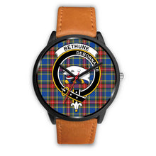 Load image into Gallery viewer, Bethune Clans ,Pink Leather watch, leather steel watch, tartan watch, tartan watches, clan watch, scotland watch, merry christmas, cyber Monday, halloween, black Friday