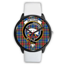 Load image into Gallery viewer, Bethune Clans ,Silver Metal Mesh watch, leather steel watch, tartan watch, tartan watches, clan watch, scotland watch, merry christmas, cyber Monday, halloween, black Friday