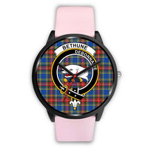 Load image into Gallery viewer, Bethune Clans ,Silver Metal Link watch, leather steel watch, tartan watch, tartan watches, clan watch, scotland watch, merry christmas, cyber Monday, halloween, black Friday