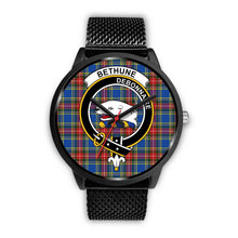 Load image into Gallery viewer, Bethune Clans ,Rose Gold Metal Mesh watch, leather steel watch, tartan watch, tartan watches, clan watch, scotland watch, merry christmas, cyber Monday, halloween, black Friday