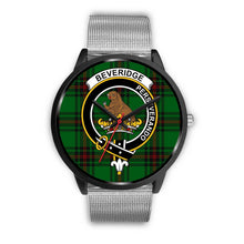 Load image into Gallery viewer, Beveridge Clans ,Rose Gold Metal Link watch, leather steel watch, tartan watch, tartan watches, clan watch, scotland watch, merry christmas, cyber Monday, halloween, black Friday