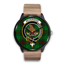 Load image into Gallery viewer, Beveridge Clans ,Brown Leather watch, leather steel watch, tartan watch, tartan watches, clan watch, scotland watch, merry christmas, cyber Monday, halloween, black Friday