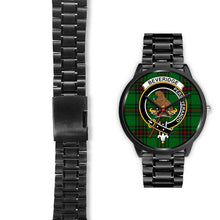 Load image into Gallery viewer, Beveridge Clans ,Black Leather watch, leather steel watch, tartan watch, tartan watches, clan watch, scotland watch, merry christmas, cyber Monday, halloween, black Friday