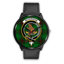 Load image into Gallery viewer, Beveridge Clans ,Black Metal Mesh watch, leather steel watch, tartan watch, tartan watches, clan watch, scotland watch, merry christmas, cyber Monday, halloween, black Friday