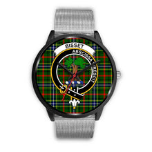 Load image into Gallery viewer, Bisset Clans ,Rose Gold Metal Link watch, leather steel watch, tartan watch, tartan watches, clan watch, scotland watch, merry christmas, cyber Monday, halloween, black Friday