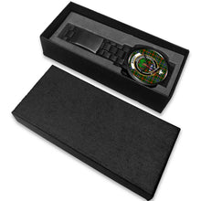 Load image into Gallery viewer, Bisset Clans ,White Leather watch, leather steel watch, tartan watch, tartan watches, clan watch, scotland watch, merry christmas, cyber Monday, halloween, black Friday