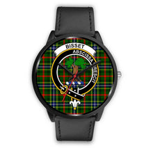 Load image into Gallery viewer, Bisset Clans ,Black Metal Mesh watch, leather steel watch, tartan watch, tartan watches, clan watch, scotland watch, merry christmas, cyber Monday, halloween, black Friday