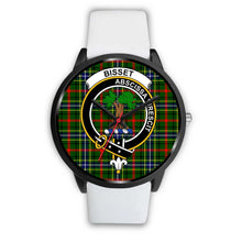 Load image into Gallery viewer, Bisset Clans ,Silver Metal Mesh watch, leather steel watch, tartan watch, tartan watches, clan watch, scotland watch, merry christmas, cyber Monday, halloween, black Friday