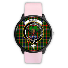 Load image into Gallery viewer, Bisset Clans ,Silver Metal Link watch, leather steel watch, tartan watch, tartan watches, clan watch, scotland watch, merry christmas, cyber Monday, halloween, black Friday
