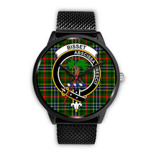 Load image into Gallery viewer, Bisset Clans ,Rose Gold Metal Mesh watch, leather steel watch, tartan watch, tartan watches, clan watch, scotland watch, merry christmas, cyber Monday, halloween, black Friday