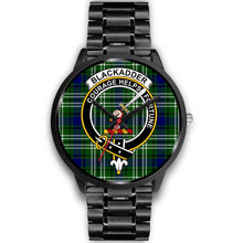 Load image into Gallery viewer, Blackadder Clans ,Black Metal Link watch, leather steel watch, tartan watch, tartan watches, clan watch, scotland watch, merry christmas, cyber Monday, halloween, black Friday