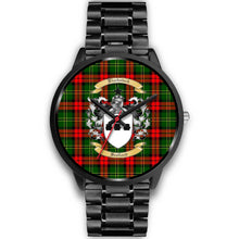 Load image into Gallery viewer, Blackstock Clans ,Black Metal Link watch, leather steel watch, tartan watch, tartan watches, clan watch, scotland watch, merry christmas, cyber Monday, halloween, black Friday