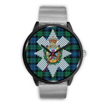 Load image into Gallery viewer, Blackwatch Ancient Clans ,Rose Gold Metal Link watch, leather steel watch, tartan watch, tartan watches, clan watch, scotland watch, merry christmas, cyber Monday, halloween, black Friday