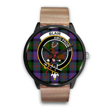 Load image into Gallery viewer, Blair Modern Clans ,Brown Leather watch, leather steel watch, tartan watch, tartan watches, clan watch, scotland watch, merry christmas, cyber Monday, halloween, black Friday