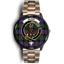 Load image into Gallery viewer, Blair Modern Clans ,Black Leather watch, leather steel watch, tartan watch, tartan watches, clan watch, scotland watch, merry christmas, cyber Monday, halloween, black Friday
