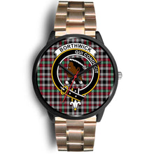 Load image into Gallery viewer, Borthwick Ancient Clans ,Brown Leather watch, leather steel watch, tartan watch, tartan watches, clan watch, scotland watch, merry christmas, cyber Monday, halloween, black Friday