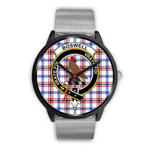 Load image into Gallery viewer, Boswell Modern Clans ,Rose Gold Metal Link watch, leather steel watch, tartan watch, tartan watches, clan watch, scotland watch, merry christmas, cyber Monday, halloween, black Friday