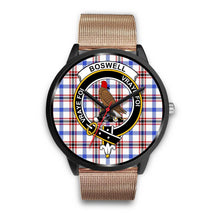 Load image into Gallery viewer, Boswell Modern Clans ,Brown Leather watch, leather steel watch, tartan watch, tartan watches, clan watch, scotland watch, merry christmas, cyber Monday, halloween, black Friday