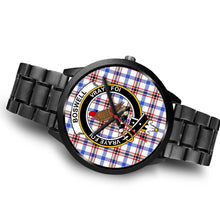 Load image into Gallery viewer, Boswell Modern Clans ,Brown Leather watch, leather steel watch, tartan watch, tartan watches, clan watch, scotland watch, merry christmas, cyber Monday, halloween, black Friday
