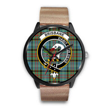 Load image into Gallery viewer, Brisbane modern Clans ,Brown Leather watch, leather steel watch, tartan watch, tartan watches, clan watch, scotland watch, merry christmas, cyber Monday, halloween, black Friday