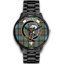 Load image into Gallery viewer, Brisbane modern Clans ,Black Metal Link watch, leather steel watch, tartan watch, tartan watches, clan watch, scotland watch, merry christmas, cyber Monday, halloween, black Friday