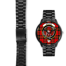 Load image into Gallery viewer, Brodie Modern Clans ,Black Leather watch, leather steel watch, tartan watch, tartan watches, clan watch, scotland watch, merry christmas, cyber Monday, halloween, black Friday