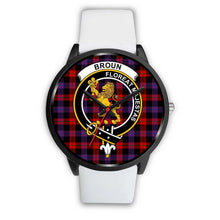 Load image into Gallery viewer, Broun Modern Clans ,Silver Metal Mesh watch, leather steel watch, tartan watch, tartan watches, clan watch, scotland watch, merry christmas, cyber Monday, halloween, black Friday