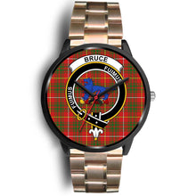 Load image into Gallery viewer, Bruce Modern Clans ,Black Leather watch, leather steel watch, tartan watch, tartan watches, clan watch, scotland watch, merry christmas, cyber Monday, halloween, black Friday