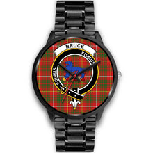 Load image into Gallery viewer, Bruce Modern Clans ,Black Metal Link watch, leather steel watch, tartan watch, tartan watches, clan watch, scotland watch, merry christmas, cyber Monday, halloween, black Friday