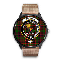 Load image into Gallery viewer, Buchan Modern Clans ,Brown Leather watch, leather steel watch, tartan watch, tartan watches, clan watch, scotland watch, merry christmas, cyber Monday, halloween, black Friday