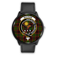 Load image into Gallery viewer, Buchan Modern Clans ,Black Metal Mesh watch, leather steel watch, tartan watch, tartan watches, clan watch, scotland watch, merry christmas, cyber Monday, halloween, black Friday