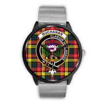Load image into Gallery viewer, Buchanan Modern Clans ,Rose Gold Metal Link watch, leather steel watch, tartan watch, tartan watches, clan watch, scotland watch, merry christmas, cyber Monday, halloween, black Friday