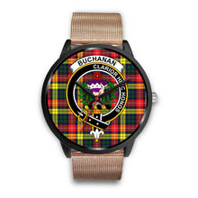 Load image into Gallery viewer, Buchanan Modern Clans ,Brown Leather watch, leather steel watch, tartan watch, tartan watches, clan watch, scotland watch, merry christmas, cyber Monday, halloween, black Friday